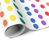 白に虹のキャンディドット ラッピングペーパー (ロールコーナー)
