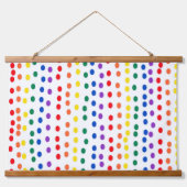 白に虹のキャンディドット 吊り下げ型タペストリー (正面)