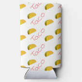 白に赤い文字のタコパターン スリム缶クーラー (裏面)