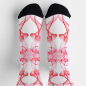 白に赤い煙の羽毛 ソックス (上部)