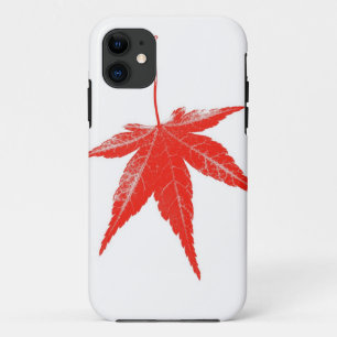 白に赤い紅葉 iPhone 11 ケース