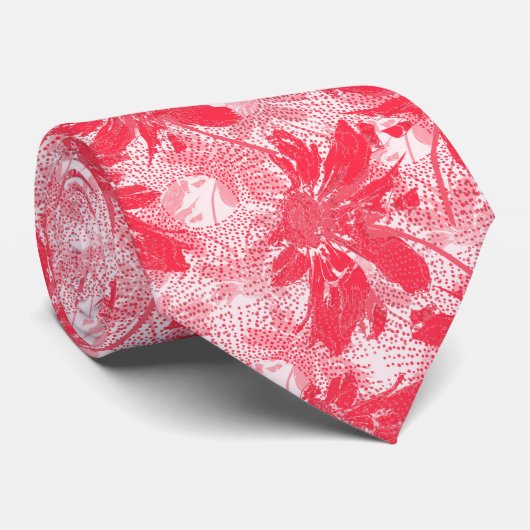 白に赤い花。 ネクタイ (ロール)