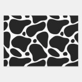 白に赤い黒と茶色のキリンのパターン ラッピングペーパーシート (正面3)