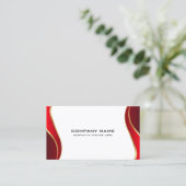 白に赤と金ゴールド縁どの波打ち 名刺 (スタンド正面)