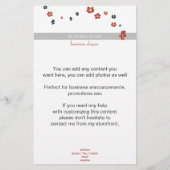 白に赤と黒の花エレガント チラシ (裏面)