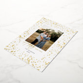 白に輝く新年おめでとう 箔シーズンカード (回転した状態)