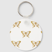 白に金箔の金箔の蝶 キーホルダー (正面)