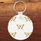 白に金箔の金箔の蝶 キーホルダー (正面)