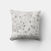 白に銀の星が輝く魅惑の曼荼羅 クッション (正面)