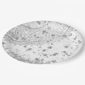 白に銀の星が輝く魅惑の曼荼羅 ペーパープレート (アングル)
