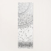 白に銀の星が輝く魅惑の曼荼羅 ヨガマット (裏面)