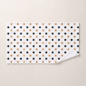 白に銅と黒のドット模様 バスタオルセット (ハンドタオル)