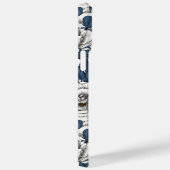 白に青いバラ葉の花 Case-Mate iPhoneケース (裏面 / 右)