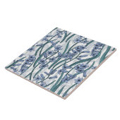 白に青いヒヤシンスの花 タイル (側面)