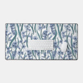 白に青いヒヤシンスの花 デスクマット (キーボード&マウス)