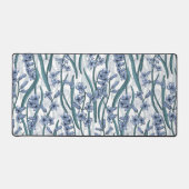 白に青いヒヤシンスの花 デスクマット (正面)