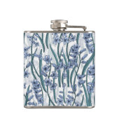 白に青いヒヤシンスの花 フラスク (裏面)