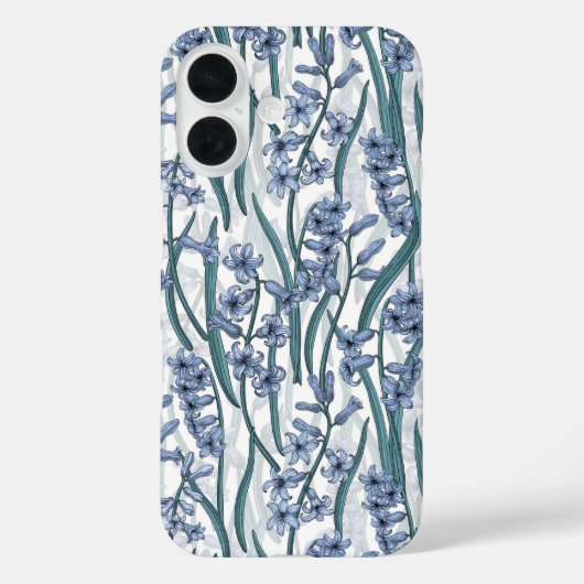 白に青いヒヤシンスの花 Case-Mate iPhoneケース (裏面)