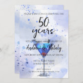 白に青いマルティニのカクテル 招待状 (正面/裏面)