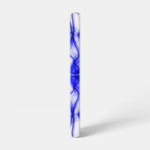 白に青い煙のカスタム羽毛 SAMSUNG GALAXYケース (左側面)