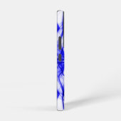 白に青い煙のカスタム羽毛 SAMSUNG GALAXYケース (右側面)