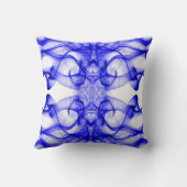 白に青い煙の羽毛 クッション (裏面)