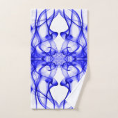 白に青い煙の羽毛 バスタオルセット (ハンドタオル)