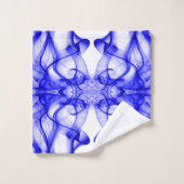 白に青い煙の羽毛 バスタオルセット (ウォッシュタオル)