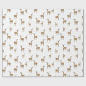 白に黄色のデールのクリスマスパターン ラッピングペーパー (フラット)