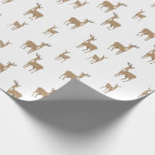 白に黄色のデールのクリスマスパターン ラッピングペーパー (角)