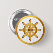 白に黄金の船車をコーチ 缶バッジ (正面&裏面)