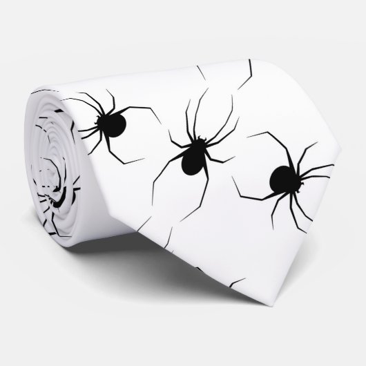 白に黒いクモ ネクタイ (ロール)