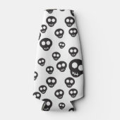 白に黒いスカルを付けたパターン ボトルクーラー (正面)