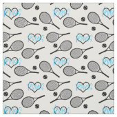 白に黒いテニスラケット ファブリック (見本)