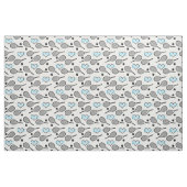 白に黒いテニスラケット ファブリック (ファットクウォーター)