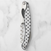 白に黒いポルカが交差 ソムリエナイフ (正面)