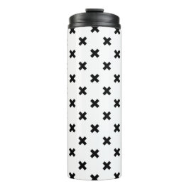 白に黒いポルカが交差 タンブラー