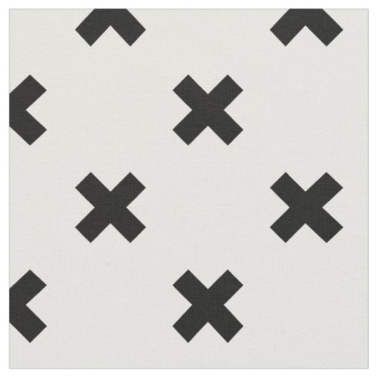 白に黒いポルカが交差 ファブリック (クローズアップ)