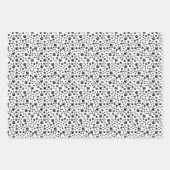 白に黒い前足のプリント ラッピングペーパーシート (正面3)