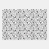 白に黒い前足のプリント ラッピングペーパーシート (正面)