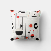白に黒い赤のバウハウス幾何学的な形状 クッション (正面)
