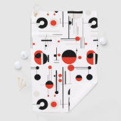 白に黒い赤のバウハウス幾何学的な形状 ゴルフタオル (インサイチュ)