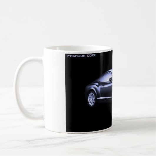 白に黒を塗ったスポーツ贅沢！ コーヒーマグカップ (左)