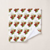 白のいちご バスタオルセット (ウォッシュタオル)