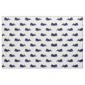 白のかわいく小さい濃紺のクジラパターン ファブリック (ファットクウォーター)