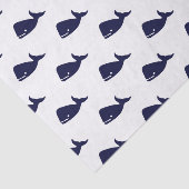 白のかわいく小さい濃紺のクジラパターン 薄葉紙 (詳細)