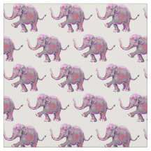 白のかわいく色彩の鮮やかなピンクのベビー象パターン