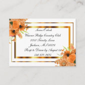 白のかわいらしいオレンジ花 エンクロージャーカード (裏面)