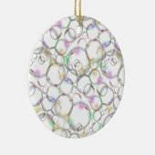 白のきらめくで澄んで半透明な泡 セラミックオーナメント (右)