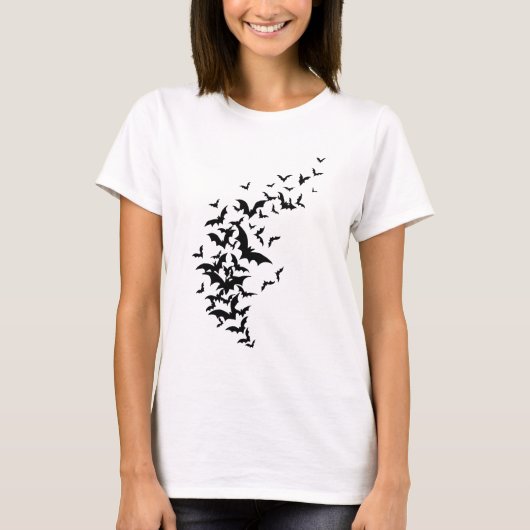 白のこうもり Tシャツ (正面)